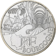 France, 10 Euro, Euros des régions, Bourgogne, 2011, Pessac, Silver, MS(63)
