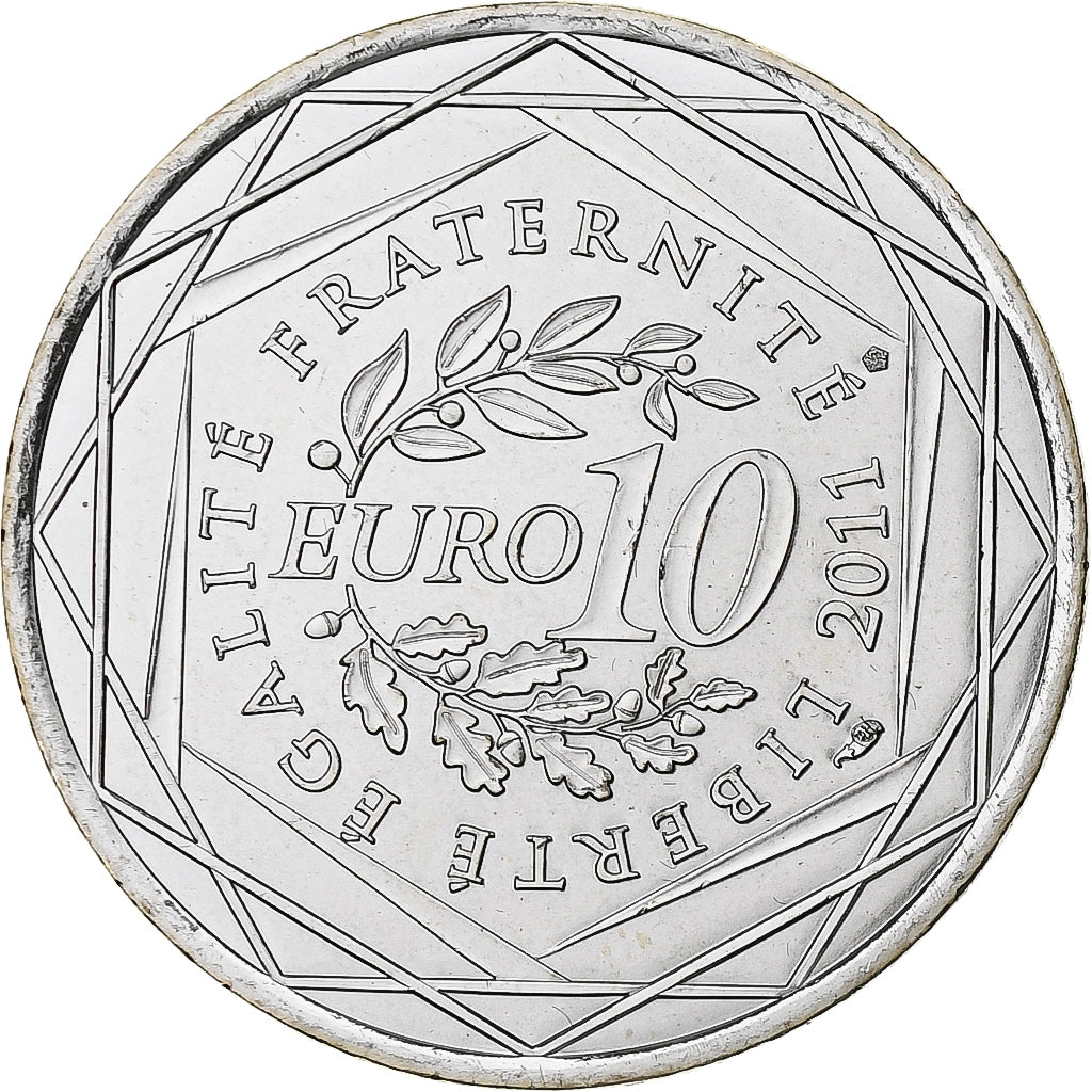 Frankrijk, 10 Euro, Euros des régions, Bretagne, 2011, Pessac, Zilver, UNC-