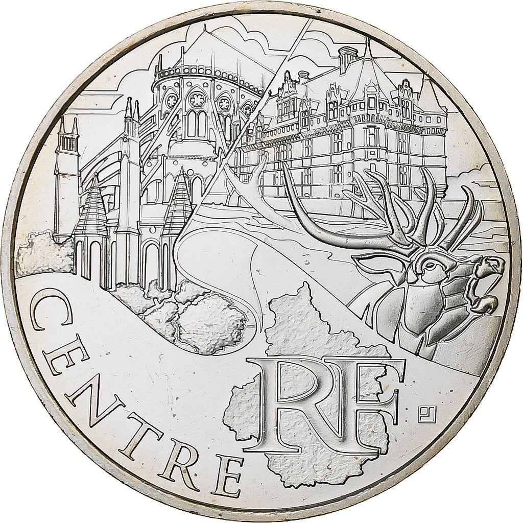 França, 10 Euro, Euros des régions, Centre, 2011, Pessac, Prata, MS(63)