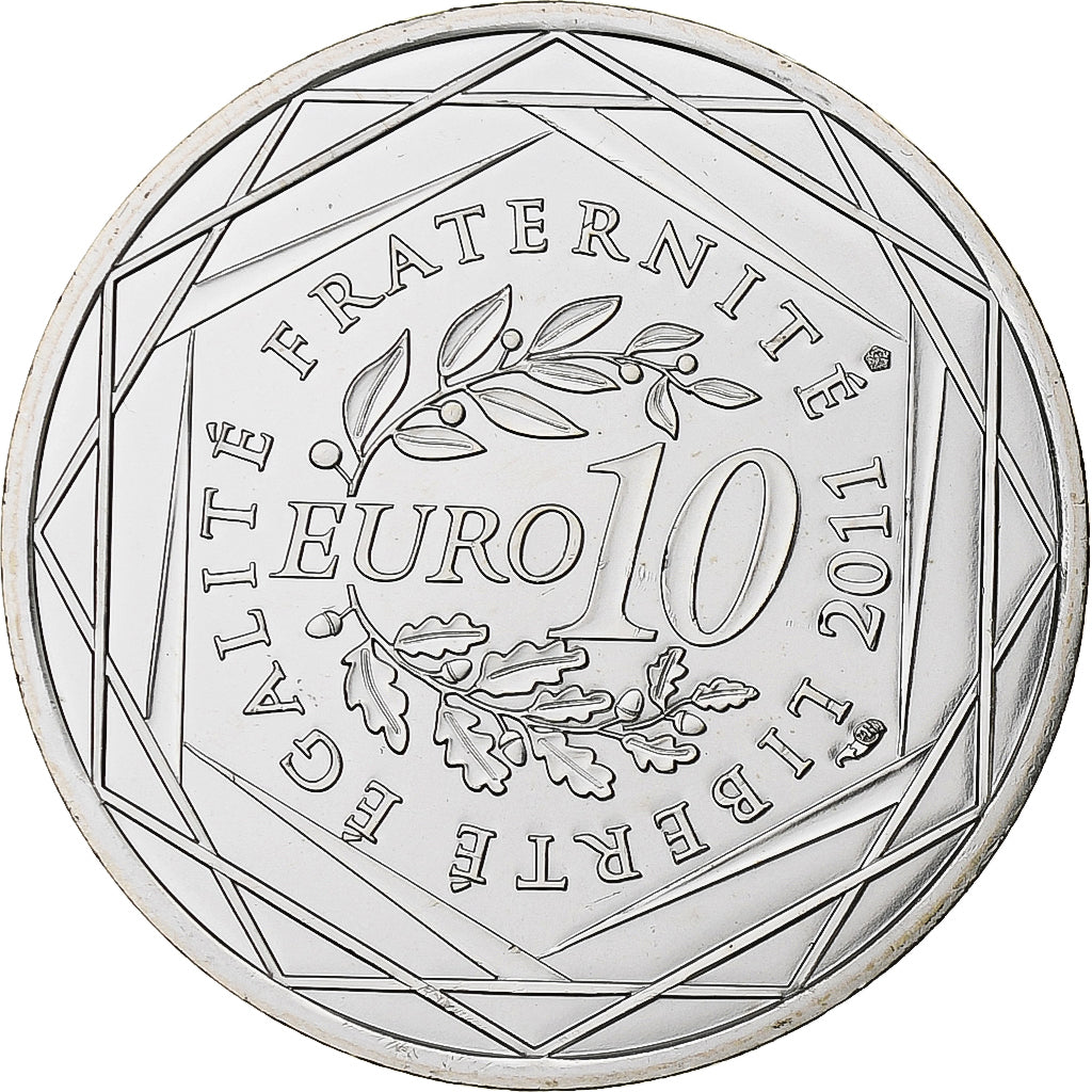 França, 10 Euro, Euros des régions, Centre, 2011, Pessac, Prata, MS(63)