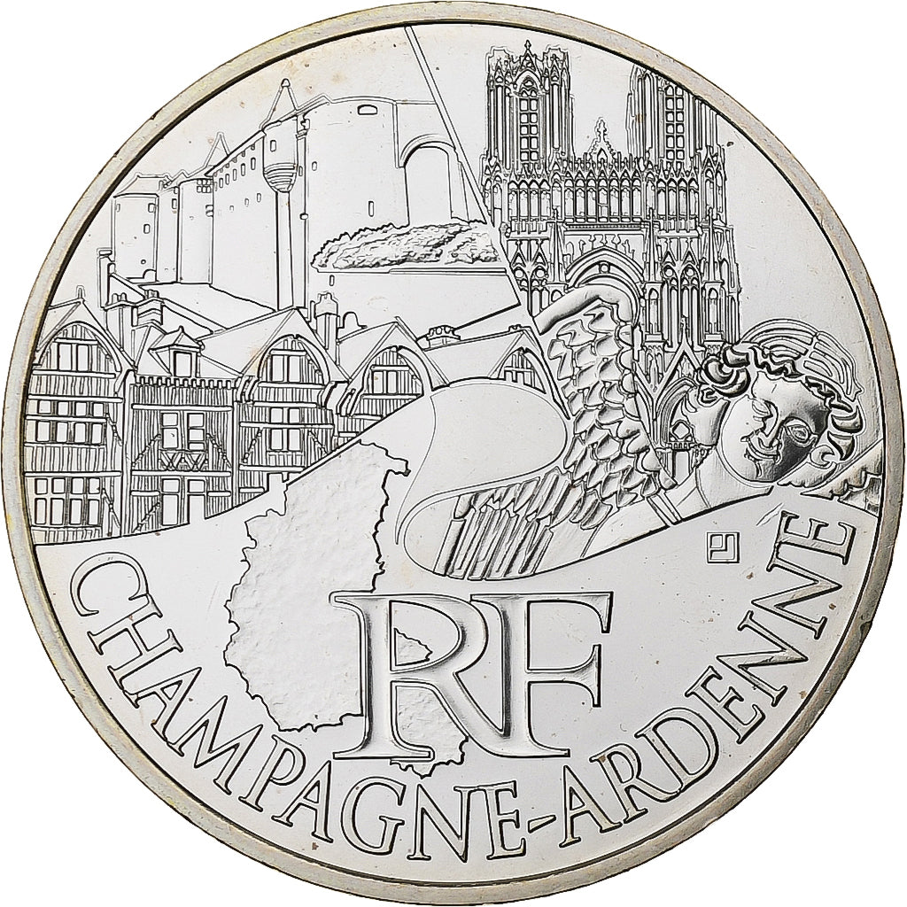 France, 10 Euro, Euros des régions, Champagne-Ardenne, 2011, Pessac, Argent