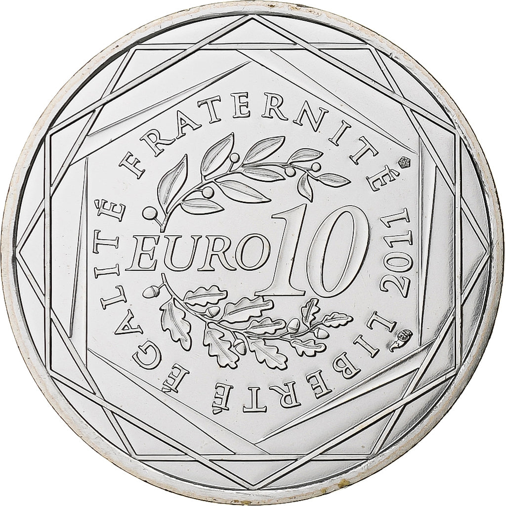 France, 10 Euro, Euros des régions, Champagne-Ardenne, 2011, Pessac, Argent
