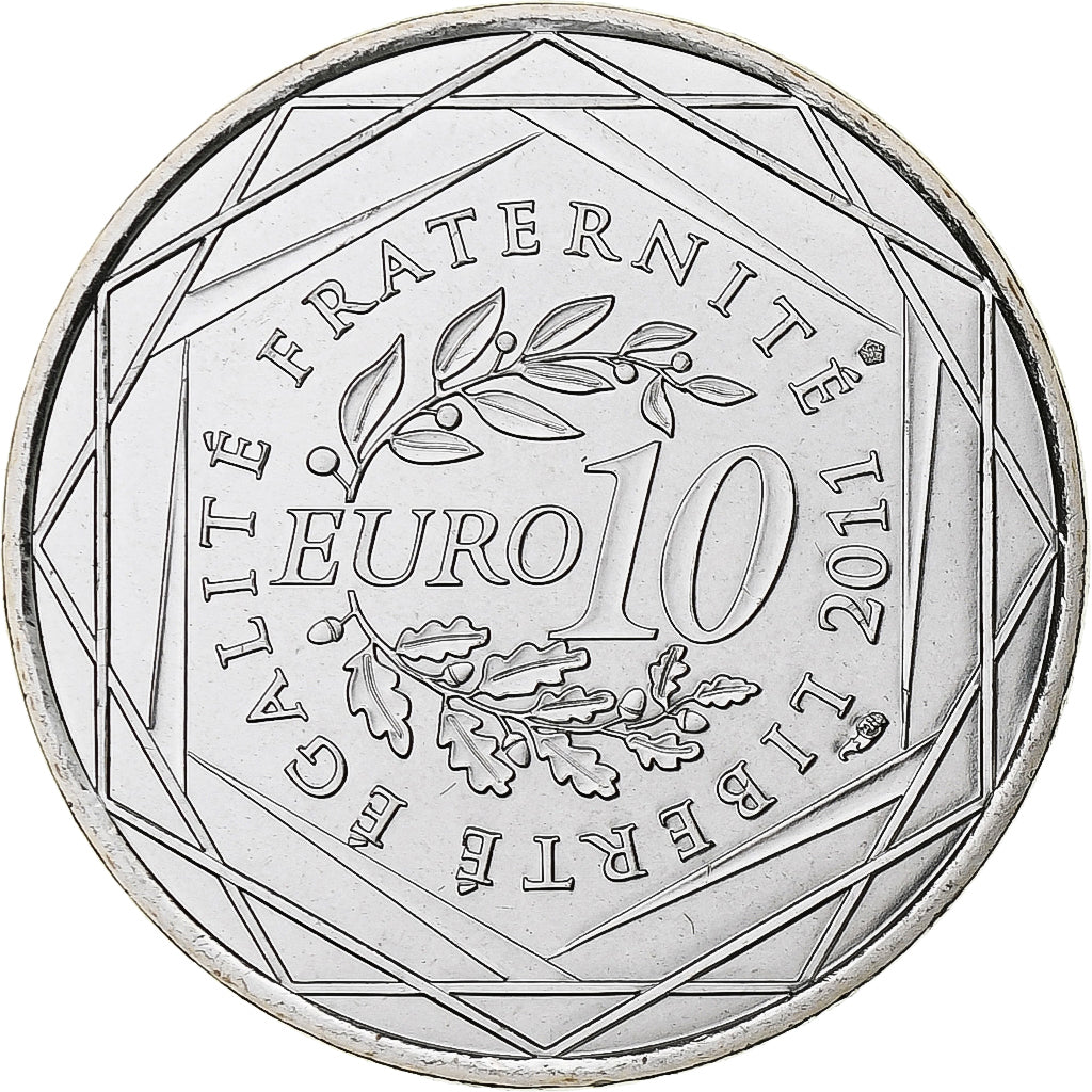 France, 10 Euro, Euros des régions, Haute-Normandie, 2011, Pessac, Argent, SPL