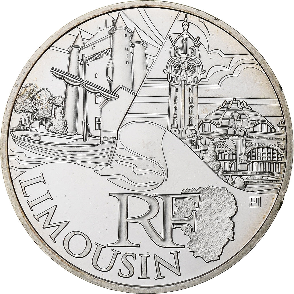 França, 10 Euro, Euros des régions, Limousin, 2011, Pessac, Prata, MS(63)