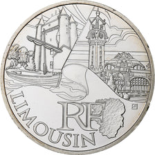 França, 10 Euro, Euros des régions, Limousin, 2011, Pessac, Prata, MS(63)