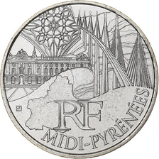 France, 10 Euro, Euros des régions, Midi-Pyrénées, 2011, Pessac, Silver