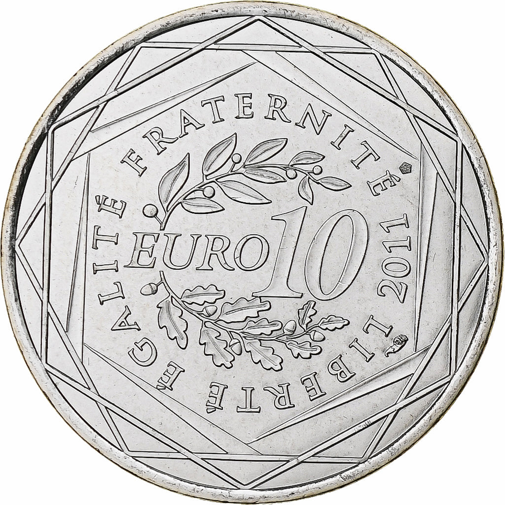 France, 10 Euro, Euros des régions, Midi-Pyrénées, 2011, Pessac, Silver