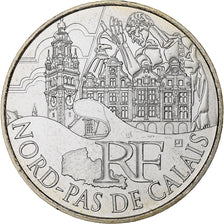 França, 10 Euro, Euros des régions, Nord-Pas De Calais, 2011, Pessac, Prata