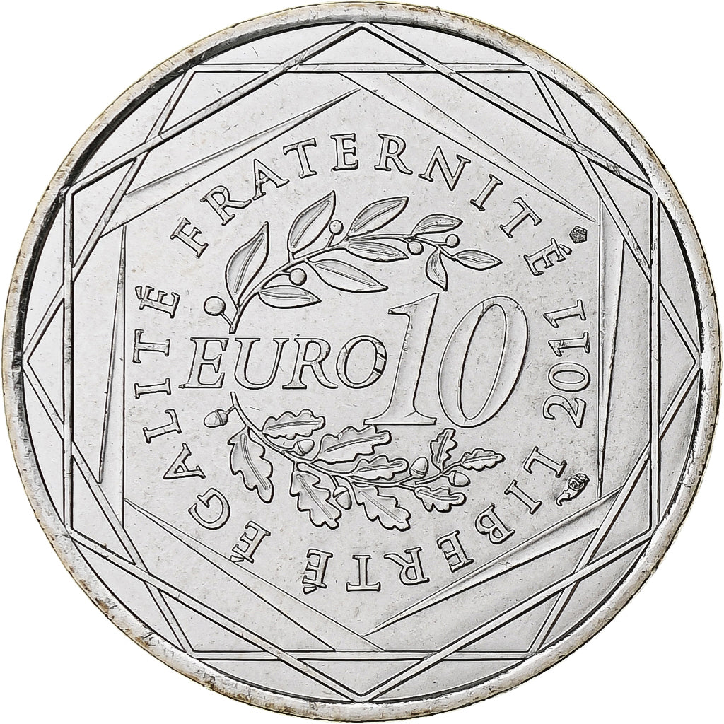 França, 10 Euro, Euros des régions, Nord-Pas De Calais, 2011, Pessac, Prata