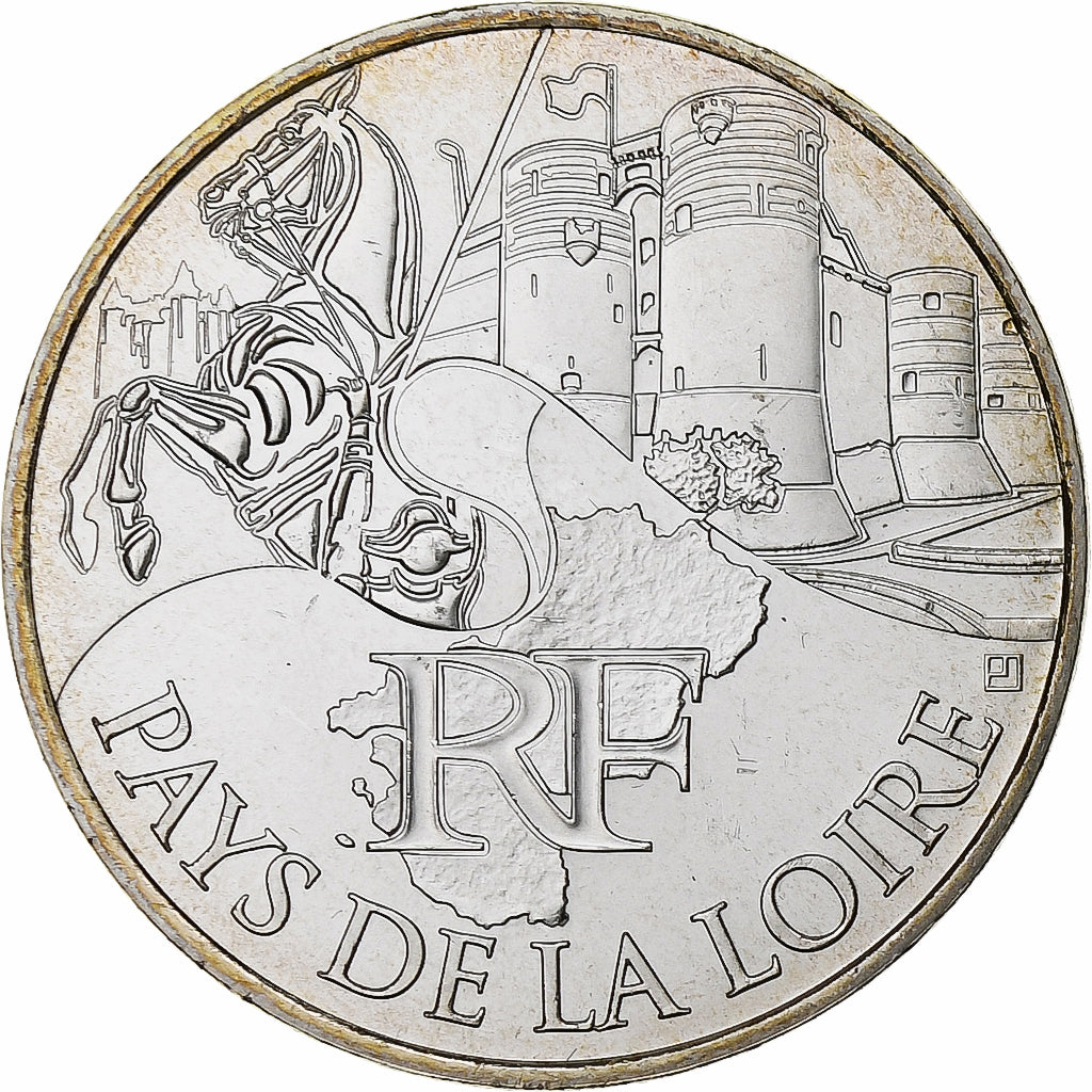 France, 10 Euro, Euros des régions, Pays De La Loire, 2011, Pessac, Silver