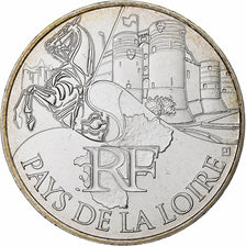 France, 10 Euro, Euros des régions, Pays De La Loire, 2011, Pessac, Silver