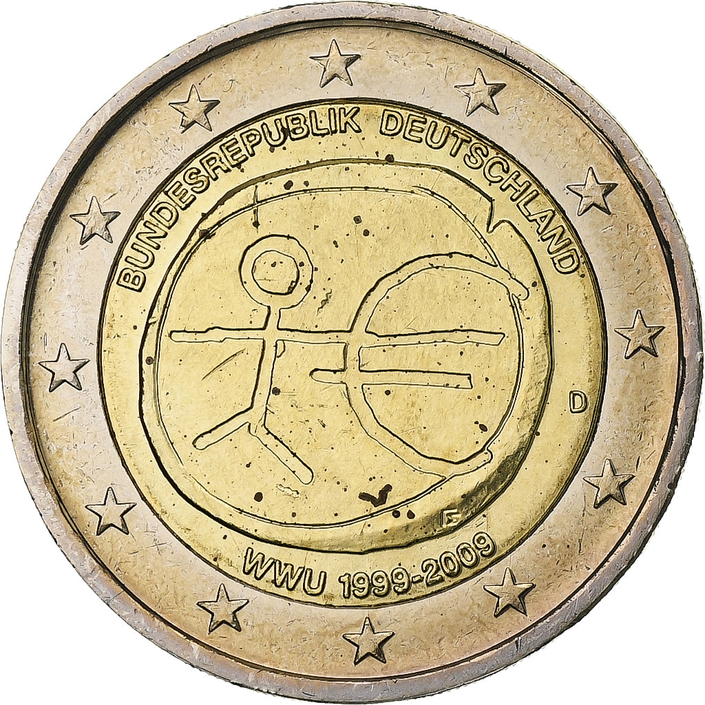 Niemcy, 2 Euro, Union économique et monétaire, 2009, Munich, Bimetaliczny