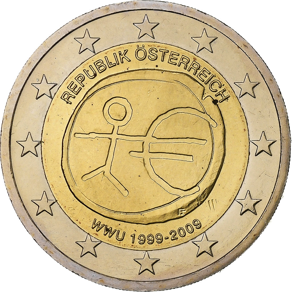 Austria, 2 Euro, Union économique et monétaire, 2009, Vienna, Bimetálico, SC