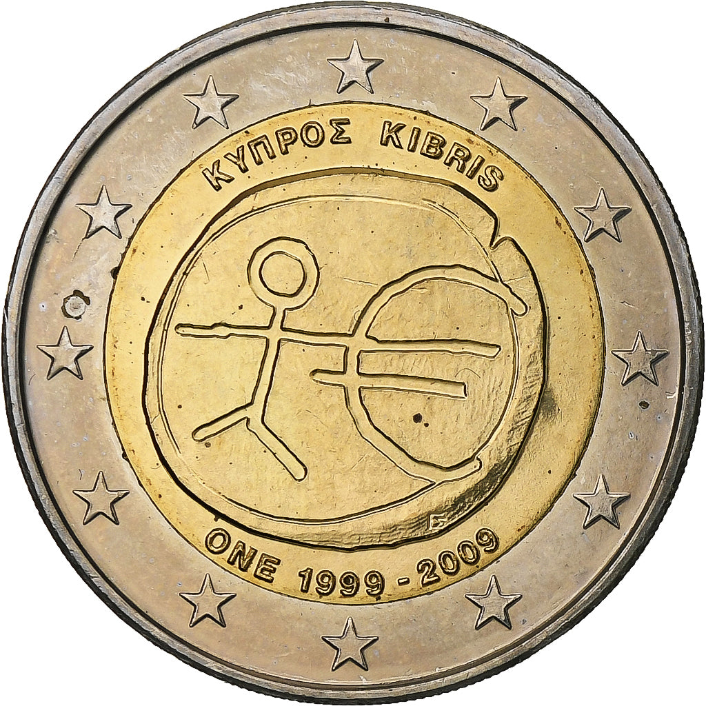 Chipre, 2 Euro, Union économique et monétaire, 2009, Utrecht, Bimetálico