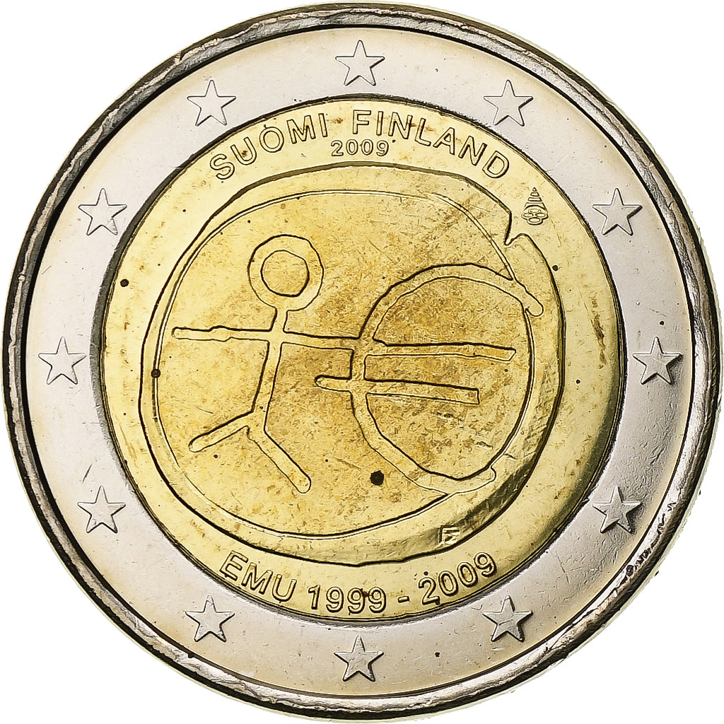 Finland, 2 Euro, Union économique et monétaire, 2009, Vantaa, Bi-Metallic