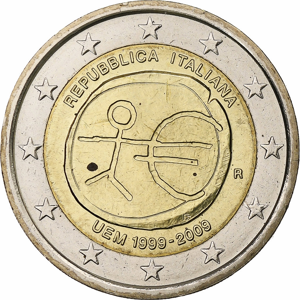 Italia, 2 Euro, Union économique et monétaire, 2009, Rome, Bimetálico, SC