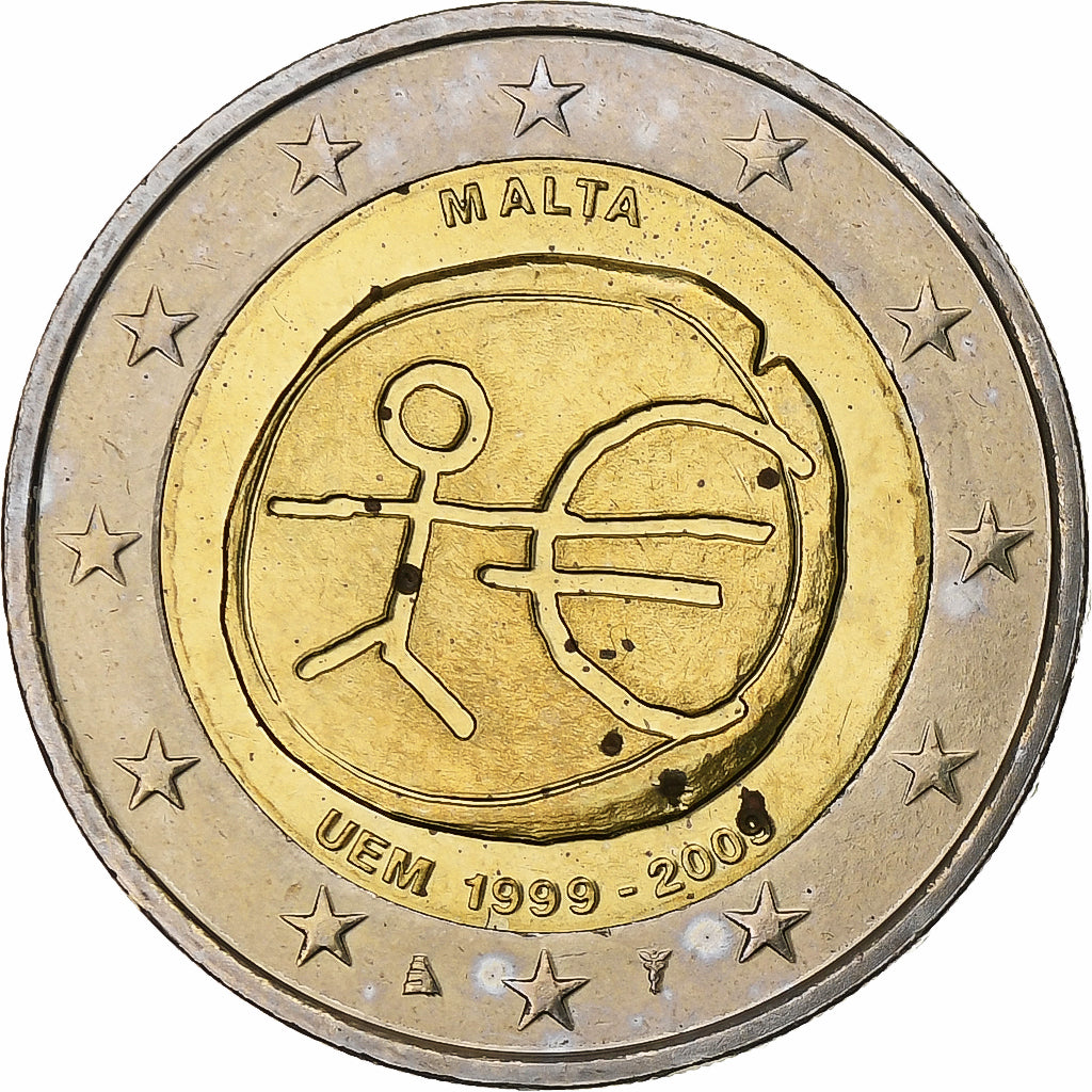 Malta, 2 Euro, Union économique et monétaire, 2009, Utrecht, Bi-metallico