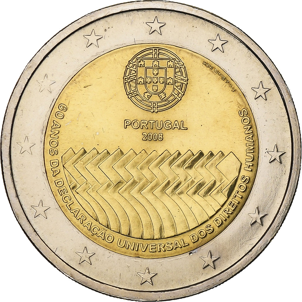 Portugal, 2 Euro, 60 ans de la déclaration universelle des droits de l'homme