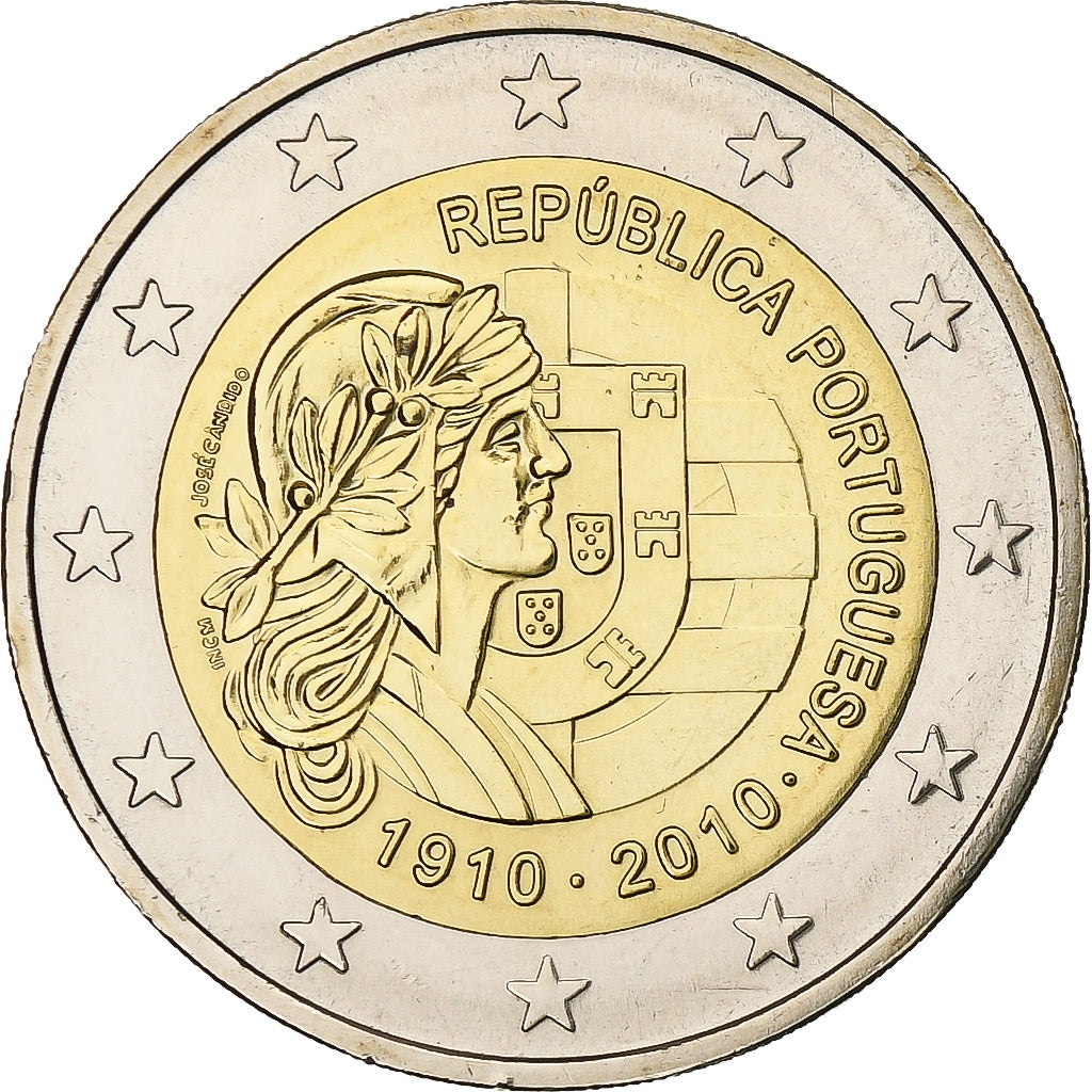 Portugal, 2 Euro, 100 République Portugaise, 2010, Lisbon, Bi-Metallic, MS(63)