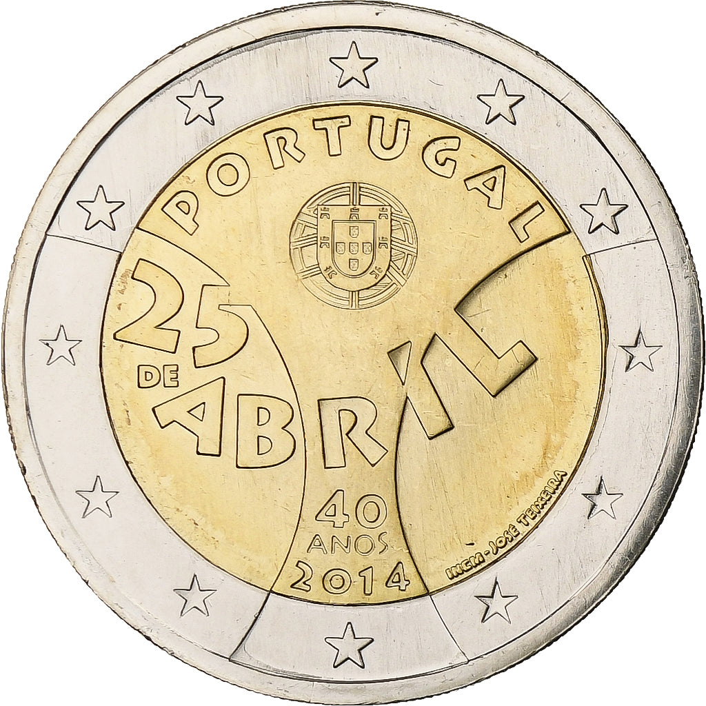 Portogallo, 2 Euro, Carnation Revolution, 2014, Lisbon, Bi-metallico, SPL