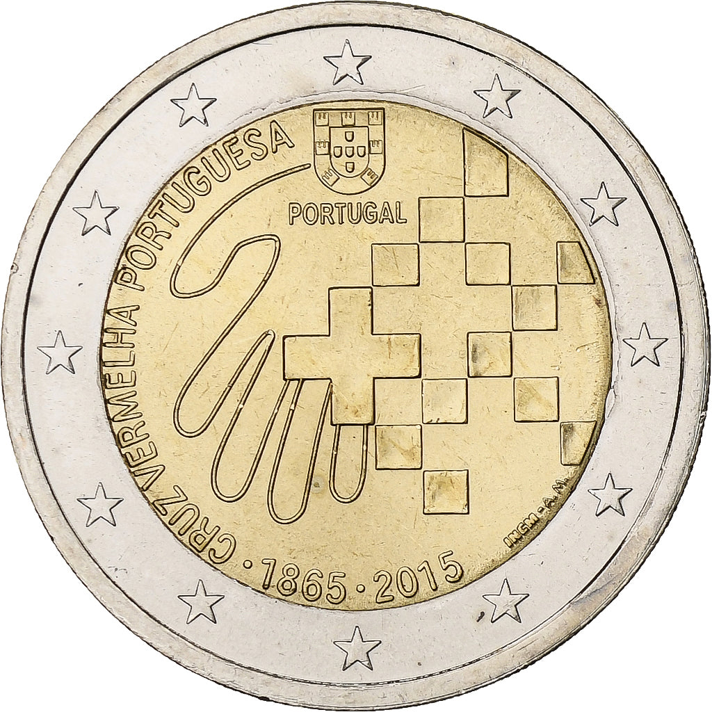 Portogallo, 2 Euro, 150 ans de la Croix Rouge, 2015, Lisbon, Bi-metallico, SPL