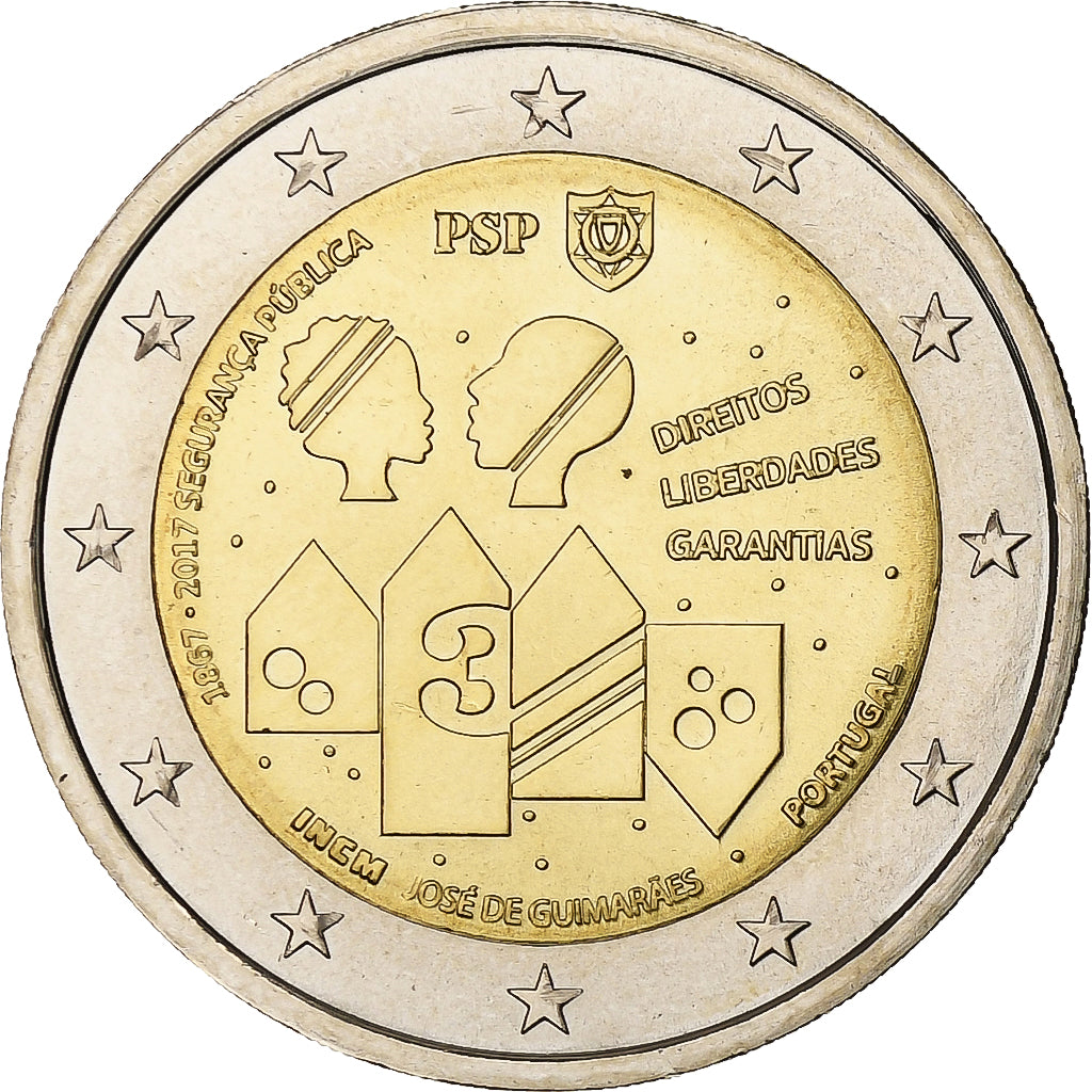 Portugal, 2 Euro, 150 years of public security, 2017, Lisbon, Bimetaliczny