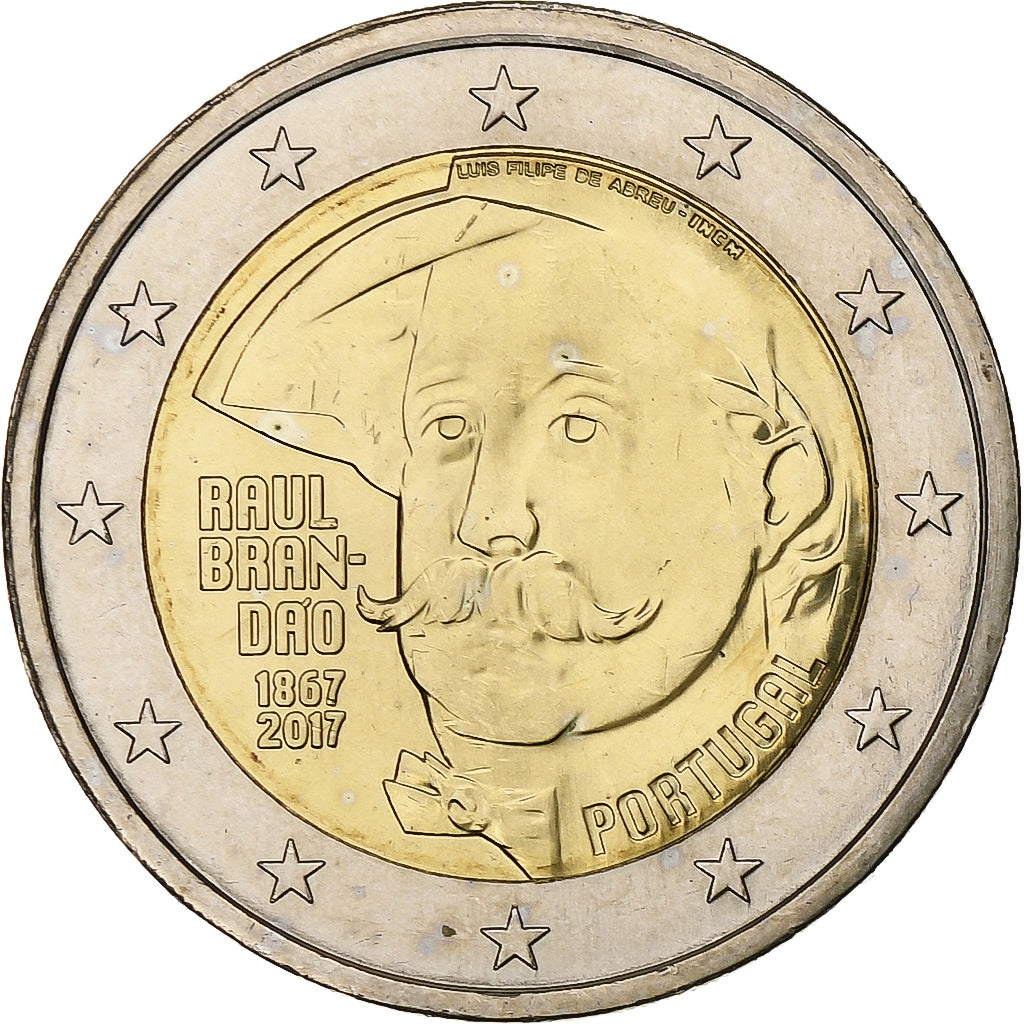 Portugal, 2 Euro, Raul Brandão, 2017, Lisbon, Bimetaliczny, MS(63)
