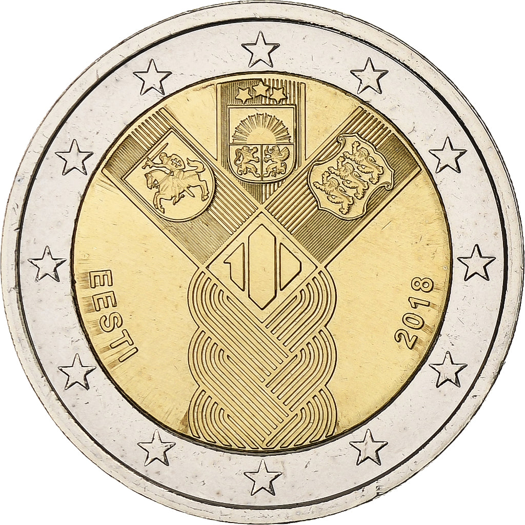 Estonia, 2 Euro, Independent Baltic States, 2018, Vantaa, Bi-Metallic, MS(63)