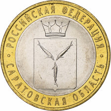 Russia, 10 Roubles, Saratov Oblast, 2014, Saint Petersburg, Bi-Metallic, MS(63)