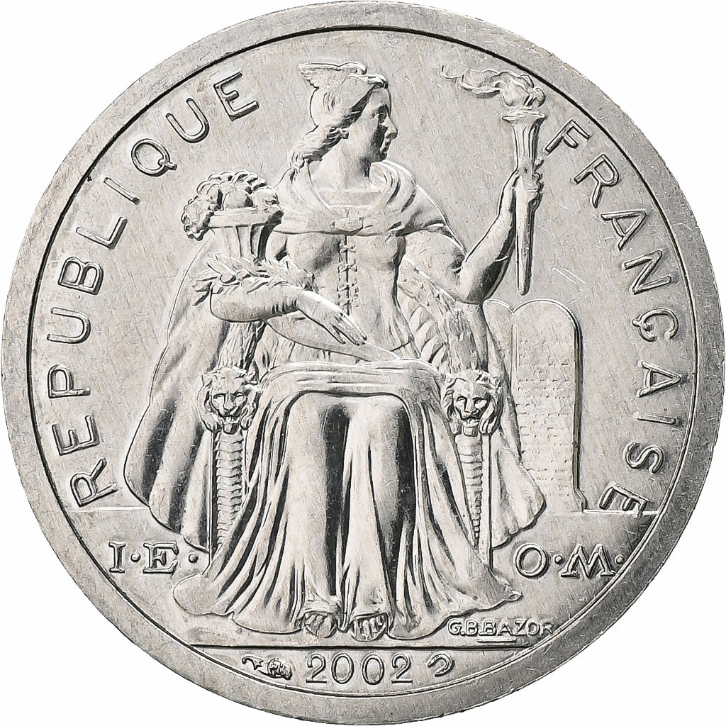Nowa Kaledonia, Franc, 2002, Pessac, Aluminium, MS(63), KM:10