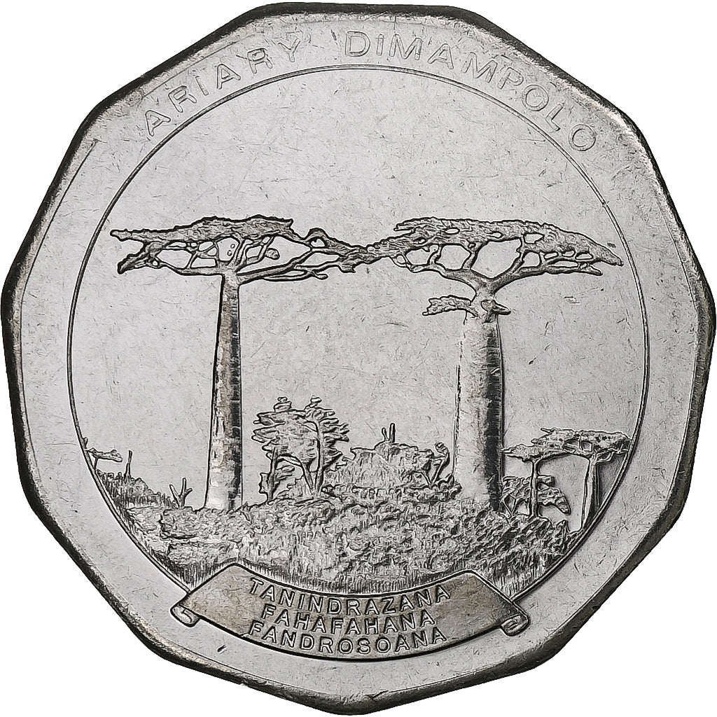 Madagascar, 50 Ariary, 2005, Royal Canadian Mint, Acier inoxydable, SPL, KM:25.2