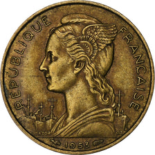 Madagascar, 20 Francs, 1953, Paris, Aluminum-Bronze, VF(30-35), KM:7