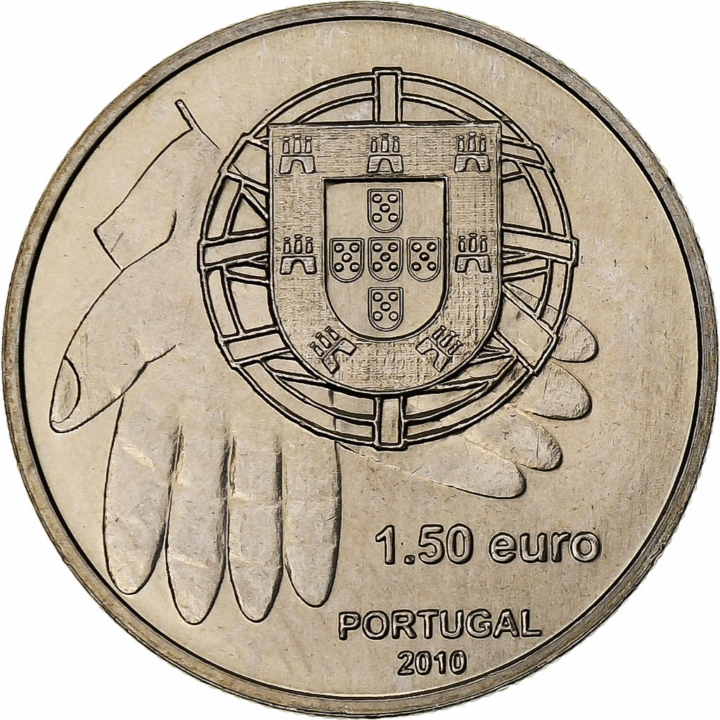 Portugal, Banque alimentaire, 1-1/2 Euro, 2010, Lisbon, Miedź-Nikiel, MS(63)