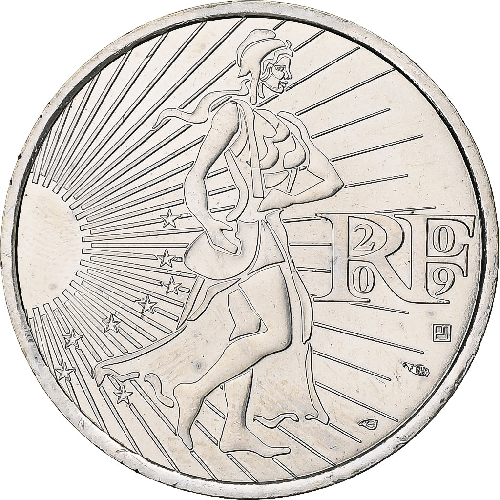 France, 10 Euro, Semeuse, 2009, Pessac, Silver, MS(63)