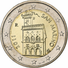San Marino, 2 Euro, Palazzo Pubblico, 2011, Rome, Bi-Metallic, MS(63), KM:486