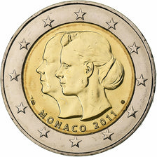 Monaco, 2 Euro, mariage princier, 2011, Pessac, Bi-Metallic, MS(63)