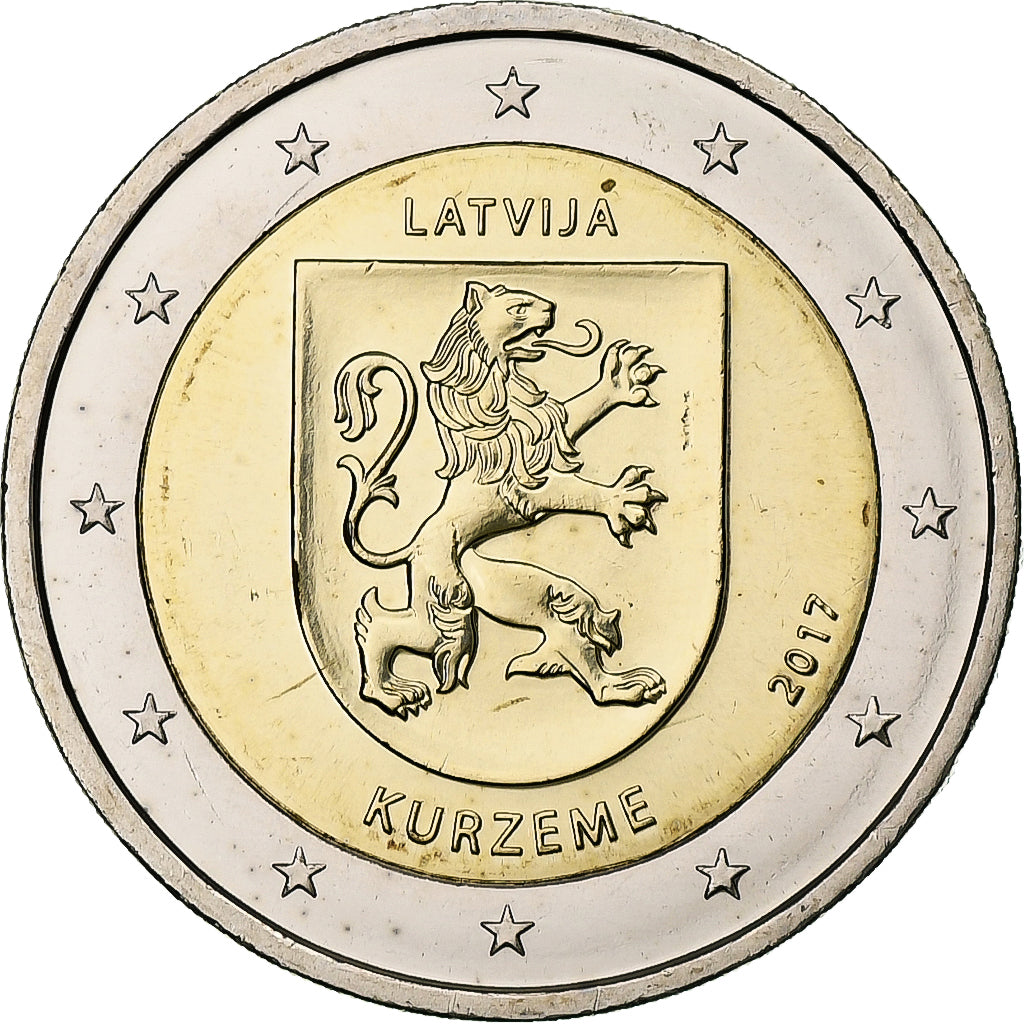 Latvia, 2 Euro, Kurzeme, 2017, Stuttgart, Bi-Metallic, UNZ