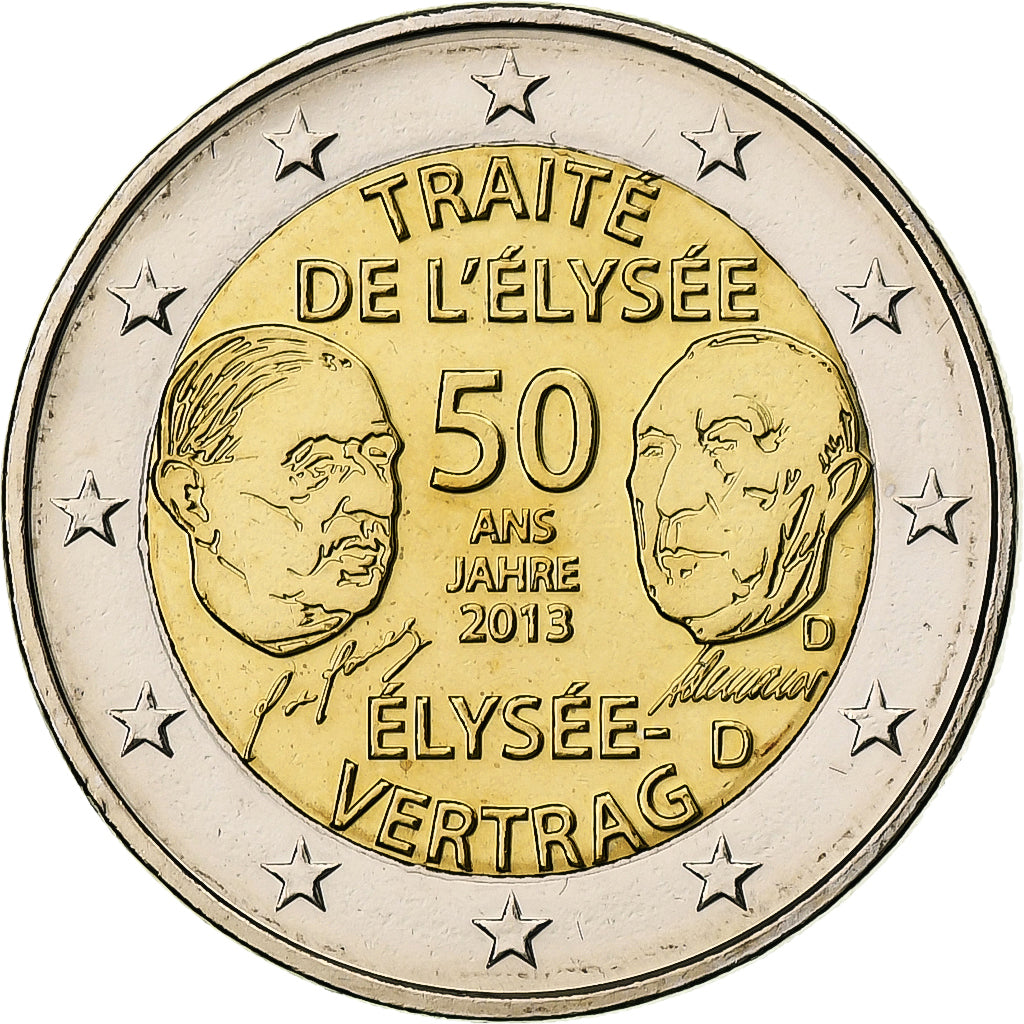 Germany, 2 Euro, 50 ans du traité de l'Élysée, 2013, Munich, Bi-Metallic