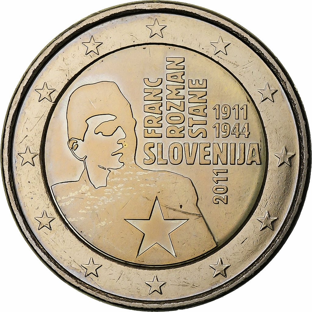 Eslovénia, 2 Euro, Franc Rozman - Stane, 2011, Vantaa, Bimetálico, MS(60-62)