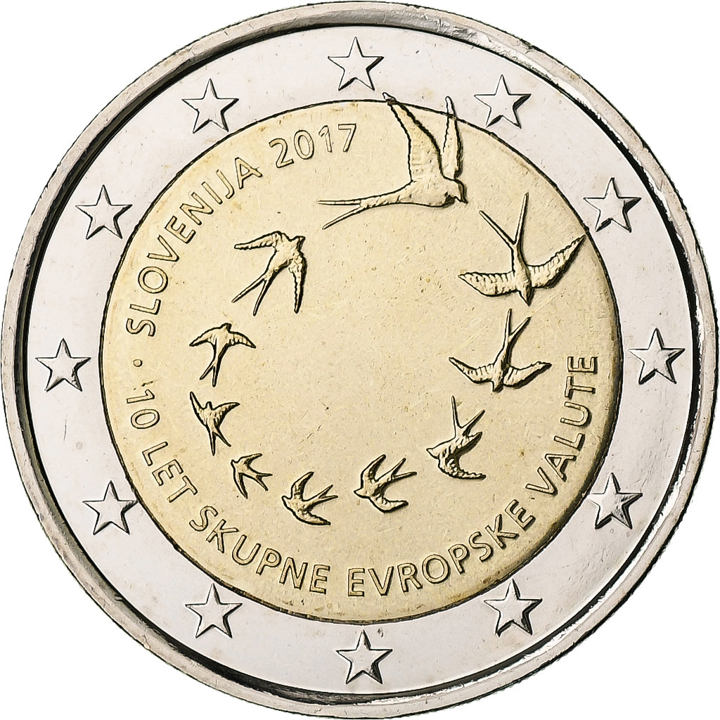 Slovénie, 2 Euro, 10e anniversaire de l'euro, 2017, Kremnica, Bimétallique