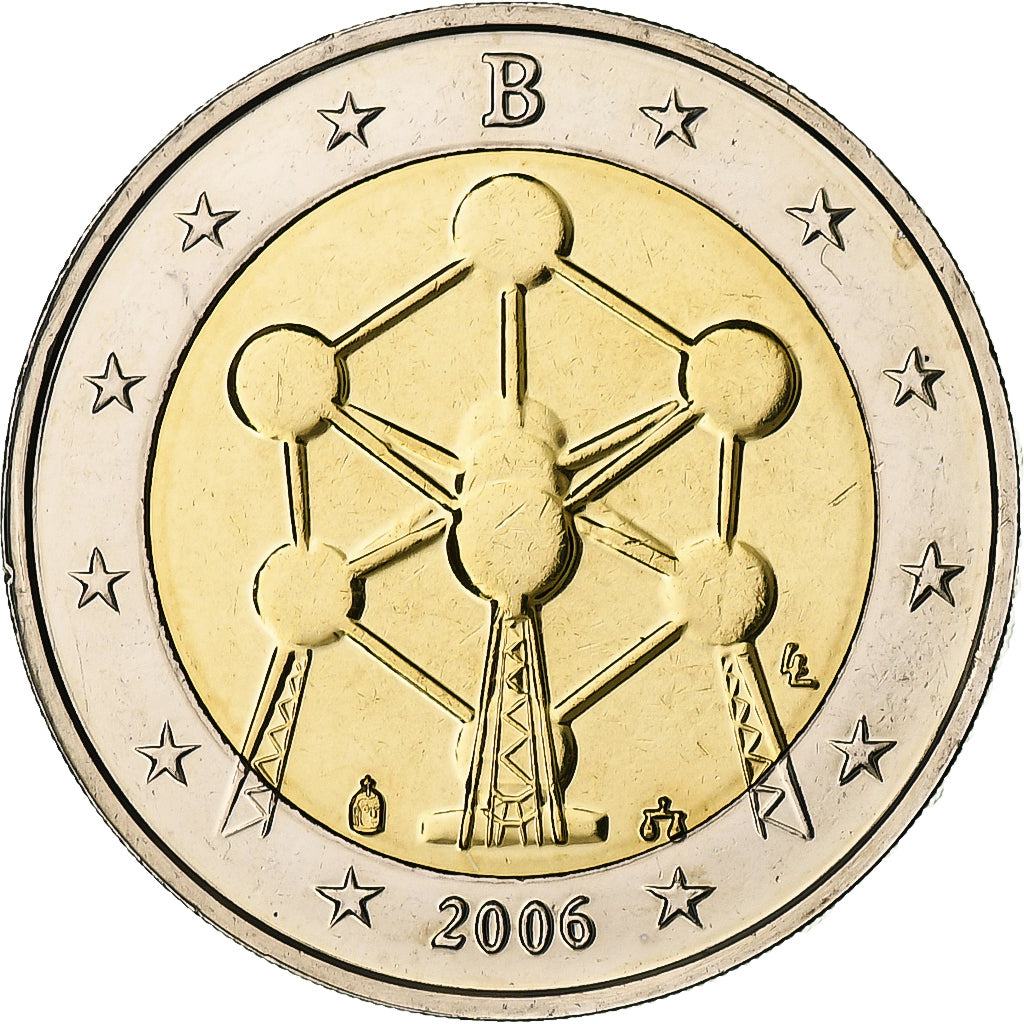 Belgio, Albert II, 2 Euro, Atomium, 2006, Brussels, Bi-metallico, SPL, KM:241