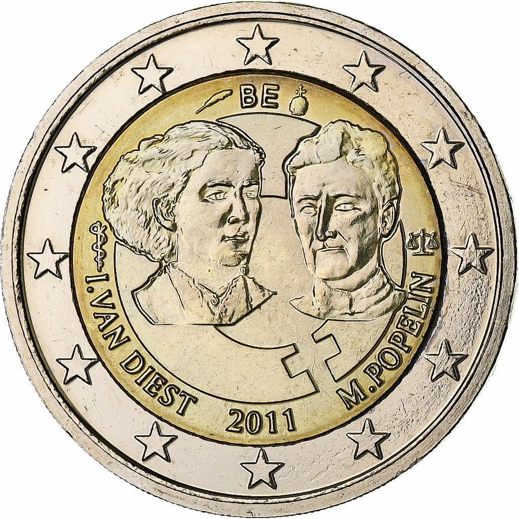 Bélgica, Albert II, 2 Euro, International Women's Day, 100th Anniversary, 2011
