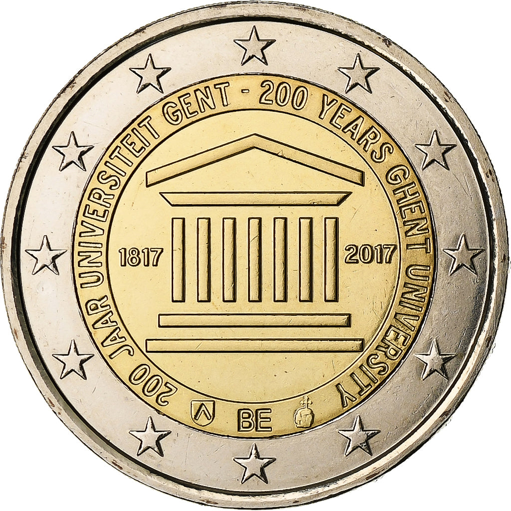 Belgium, 2 Euro, 200 ans de l'Université de Gand, 2017, Brussels, Bi-Metallic