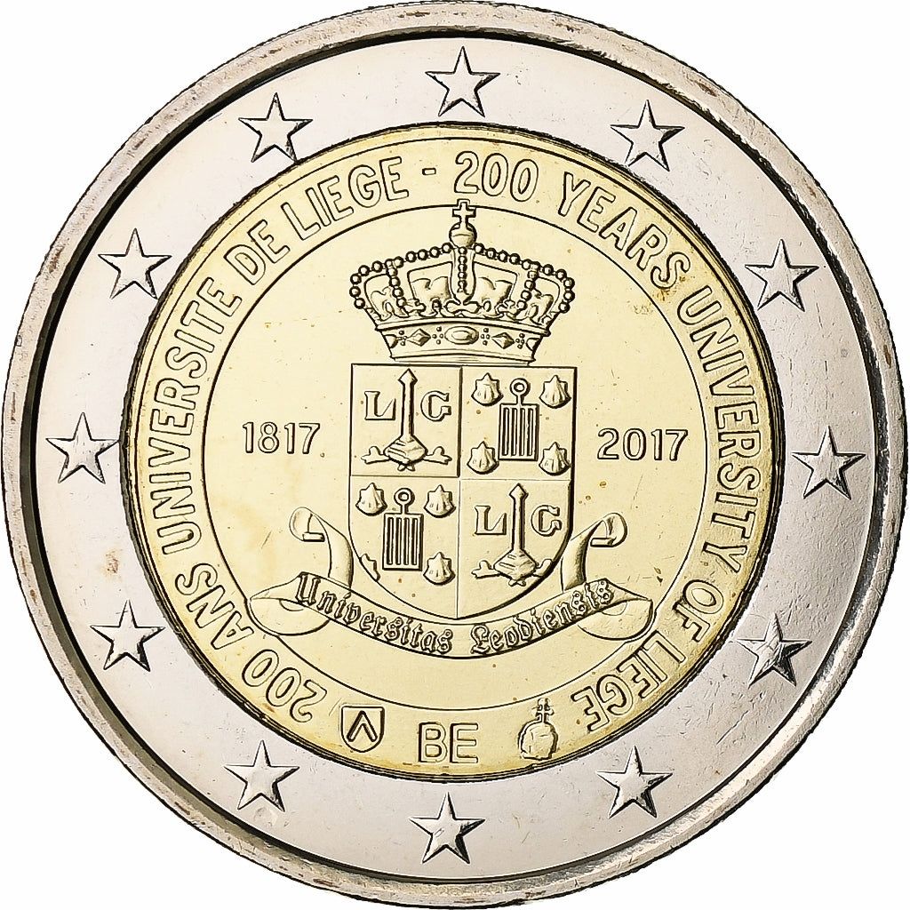 Belgique, 2 Euro, 200 Ans - Université de Liège, 2017, Bruxelles