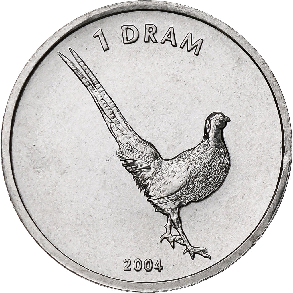 Armenia, 1 Dram, Pheasant, 2004, Aluminum, MS(63)