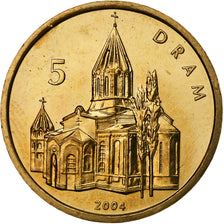 Armenia, 5 Dram, Church, 2004, Brass, MS(63)