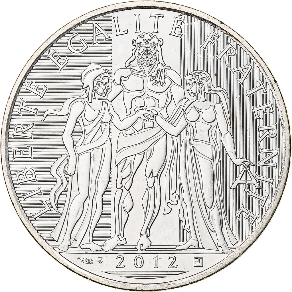 França, 10 Euro, Hercule, 2012, Pessac, Prata, MS(60-62), KM:2073