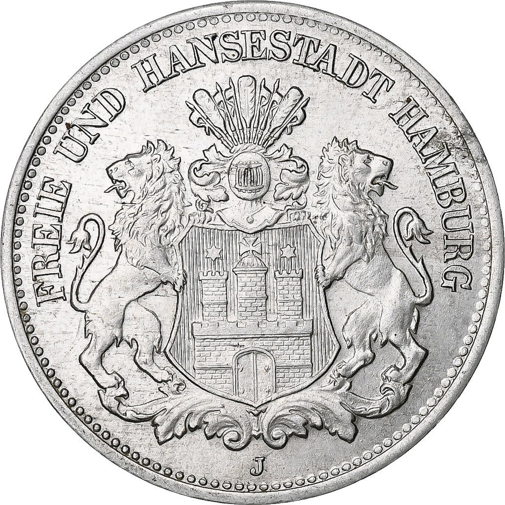 GERMANY, WEIMAR REPUBLIC, Federal State of Hamburg, 1/2 Mark, 1923, MS(60-62)