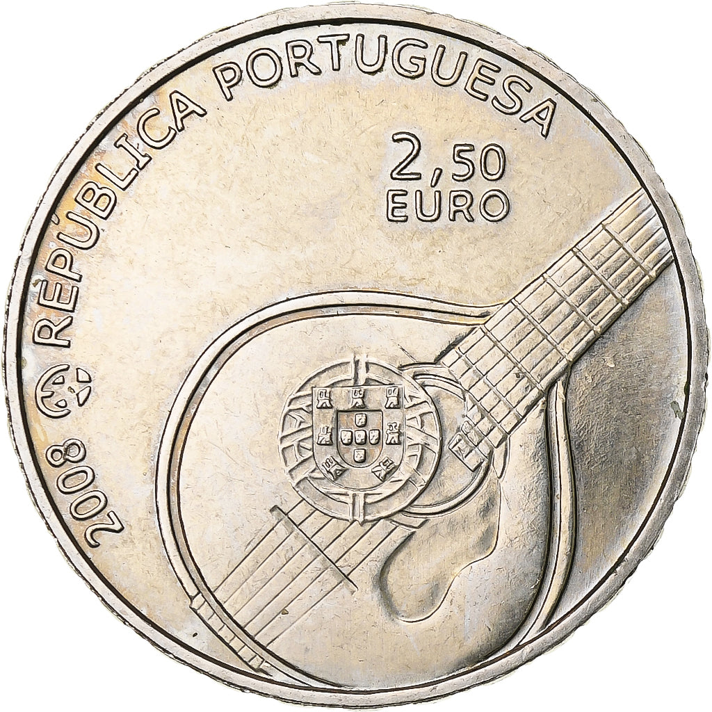 Portugal, 2-1/2 Euro, Fado, 2008, Lisbon, Cobre-níquel, AU(55-58)