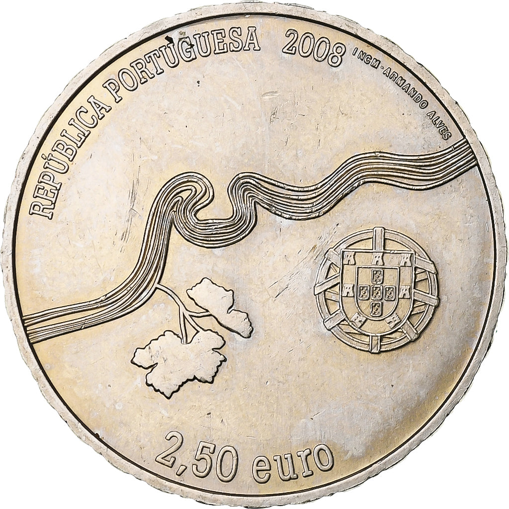 Portogallo, 2-1/2 Euro, Alto Douro, 2008, Lisbon, Rame-nichel, SPL
